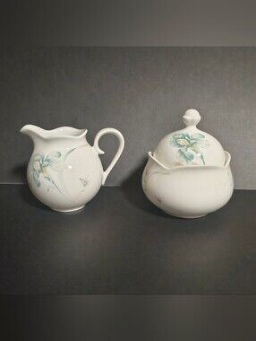 Mikasa Rondo EJ 902 French Iris Creamer and Sugar Bowl Vintage Made In Japan